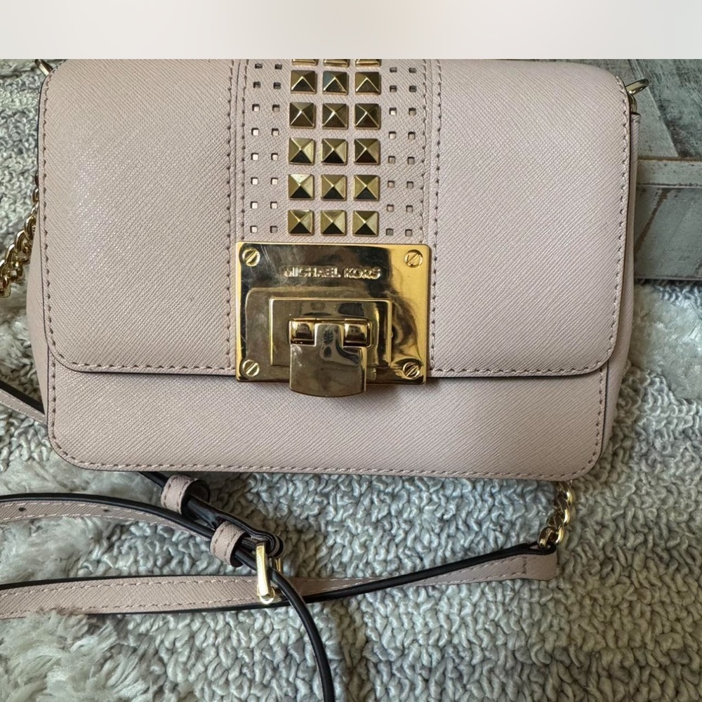 Michael Kors Blush Crossbody Bag with Gold Accents
